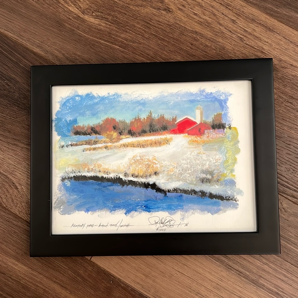 Framed painting of a Kentucky Farm signed, dated, numbered